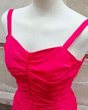 Vestido de cóctel color fresa 60s Canadian Strawberry Red Cocktail Party Dress