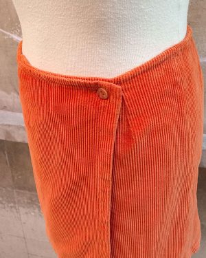 Mini falda pana naranja 1990s orange corduroy miniskirt