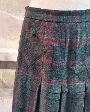 Falda Escocesa Custom Lana Punk 1980s Upcycled Tartan Wool Skirt