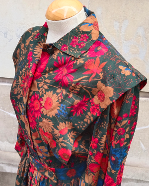 Vestido de flores de finales de los 70 Ted Lapidus late 70s Flower Dress