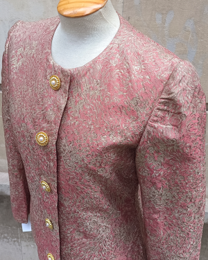 Chaqueta metalizada de modisteía 1990s golden lurex bespoke jacket