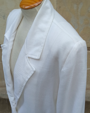 Chaqueta Blanca Mínimal 1980s Oversize White Blazer
