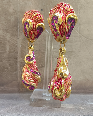 Pendientes baroco abstracto 1980s Jacky de G organic baroc resin earrings