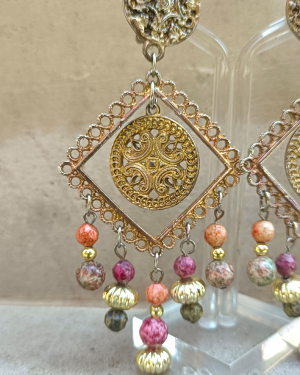 Pendientes Hippy Chic 1990s Gipsy Boho Clip On Earrings
