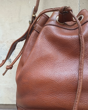 Bolso Bombonera Piel Caramelo 1990s Toffee Leather Bucket Bag