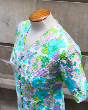 Top piqué de algodón 1960s colores fluor colored 1970s top