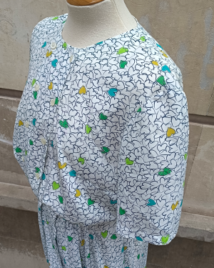 Vestido camisero estampado 70s 80s hearts printed shirt dress